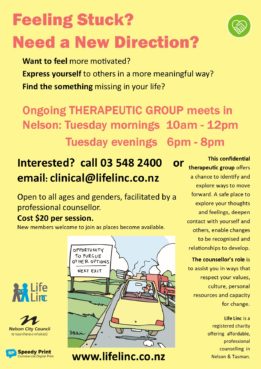 Therapeutic Group Poster Feeling Stuck 2021